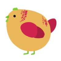 A honey and crimson chicken with a neck-band pattern
