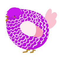 A amethyst and rose chicken with a lace pattern