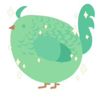 A turquoise and sea chicken with a half-lace pattern