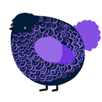 A tumblr and blurple chicken with a double-lace pattern