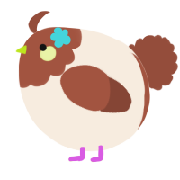 A cream and russet chicken with a head pattern