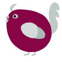 A maroon and silver chicken