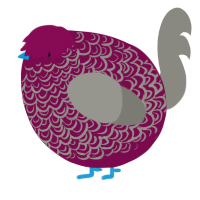 A wine and ash chicken with a double-lace pattern