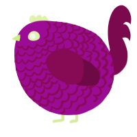 A plum and wine chicken with a lace pattern