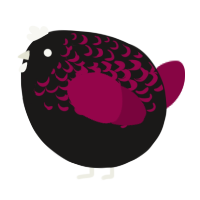 A sable and maroon chicken with a half-lace pattern