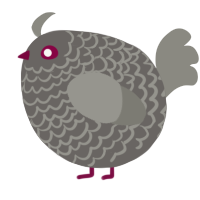 A grey and ash chicken with a lace pattern