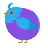 A blurple and sky chicken with a head pattern