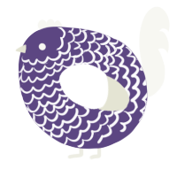 A overcast and white chicken with a lace pattern