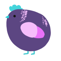 A overcast and lavender chicken with a neck-band pattern