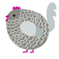 A ash and silver chicken with a lace pattern