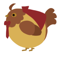 A honey and russet chicken with a head pattern