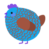 A sky and russet chicken with a lace pattern