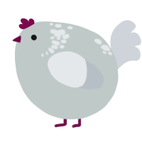 A silver and mist chicken with a neck-speckle pattern