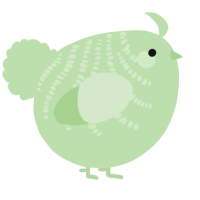 A gluppy chicken with a half-bar pattern