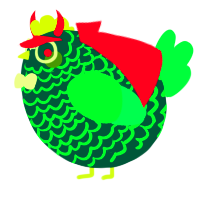 A rose and fuchsia chicken with a lace pattern