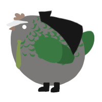 A grey and leaf chicken with a half-lace pattern