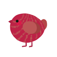 A crimson and red chicken with a bar pattern