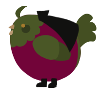 A maroon and olive chicken with a head pattern