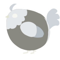 A ash and mist chicken with a head pattern