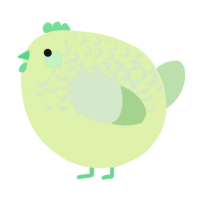 A apple and gluppy chicken with a half-lace pattern