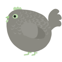 A ash chicken with a half-lace pattern