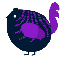 A tumblr and violet chicken with a half-bar pattern