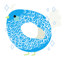 A sky and white chicken with a double-lace pattern