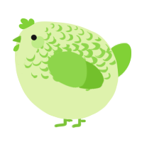 A apple and grass chicken with a half-lace pattern