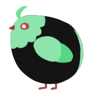 A black and spring chicken with a head pattern