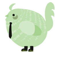 A gluppy chicken with a bar pattern