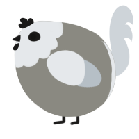 A ash and mist chicken with a head pattern