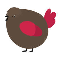 A bark and crimson chicken