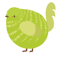 A lime and lemon chicken with a bar pattern