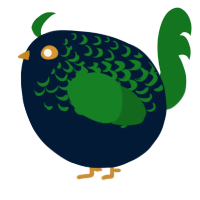 A tumblr and leaf chicken with a half-lace pattern