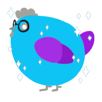 A cerulean and violet chicken