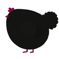 A black chicken with a neck-speckle pattern