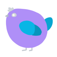 A lilac and cerulean chicken