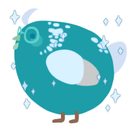 A turquoise and cream chicken with a neck-speckle pattern