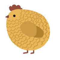 A honey and gold chicken with a lace pattern