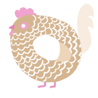 A beige and cream chicken with a lace pattern