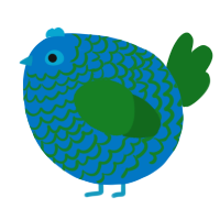 A sapphire and leaf chicken with a lace pattern