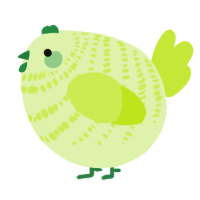 A apple and lime chicken with a bar pattern