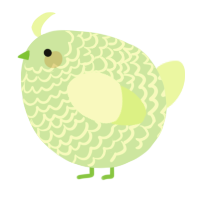 A gluppy and apple chicken with a lace pattern