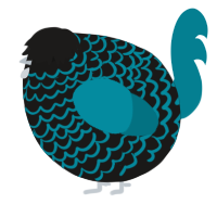 A sable and sea chicken with a lace pattern
