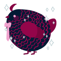 A tumblr and maroon chicken with a lace pattern
