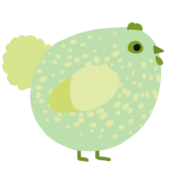 A gluppy and lemon chicken with a speckle pattern