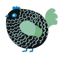 A sable and gluppy chicken with a lace pattern