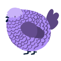 A lilac and overcast chicken with a lace pattern