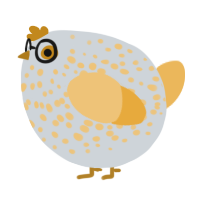 A mist and honey chicken with a speckle pattern