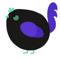 A sable and indigo chicken